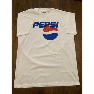 Vintage Pepsi Logo T-Shirt Men’s Sz L White Cola Soda Jerzees